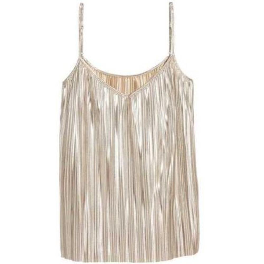 H&M Silver Pleated Cami top sleeveless